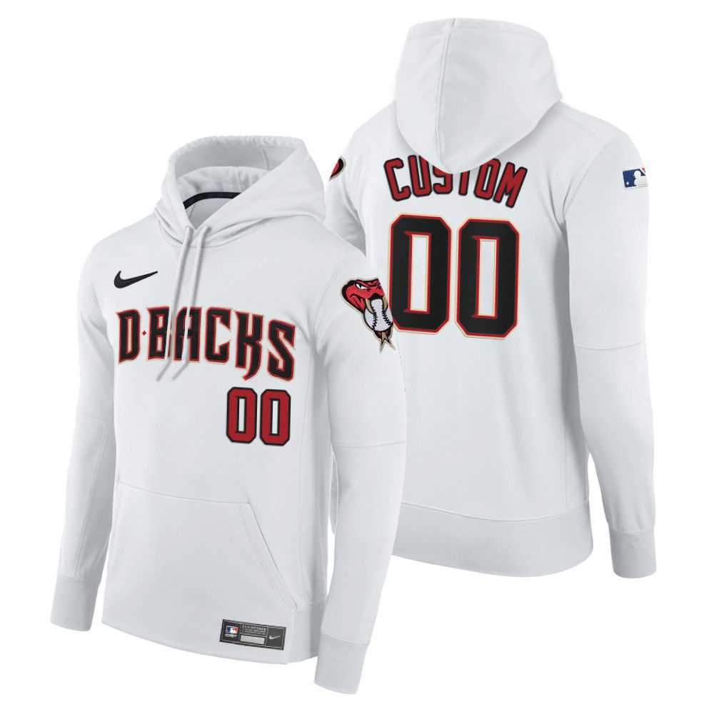 Men Arizona Diamondback 00 Custom white home hoodie 2021 MLB Nike Jerseys
